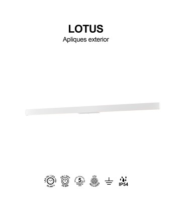 LOTUS * APLIQUE EXTERIOR 20W IP54 3000K BLANCO